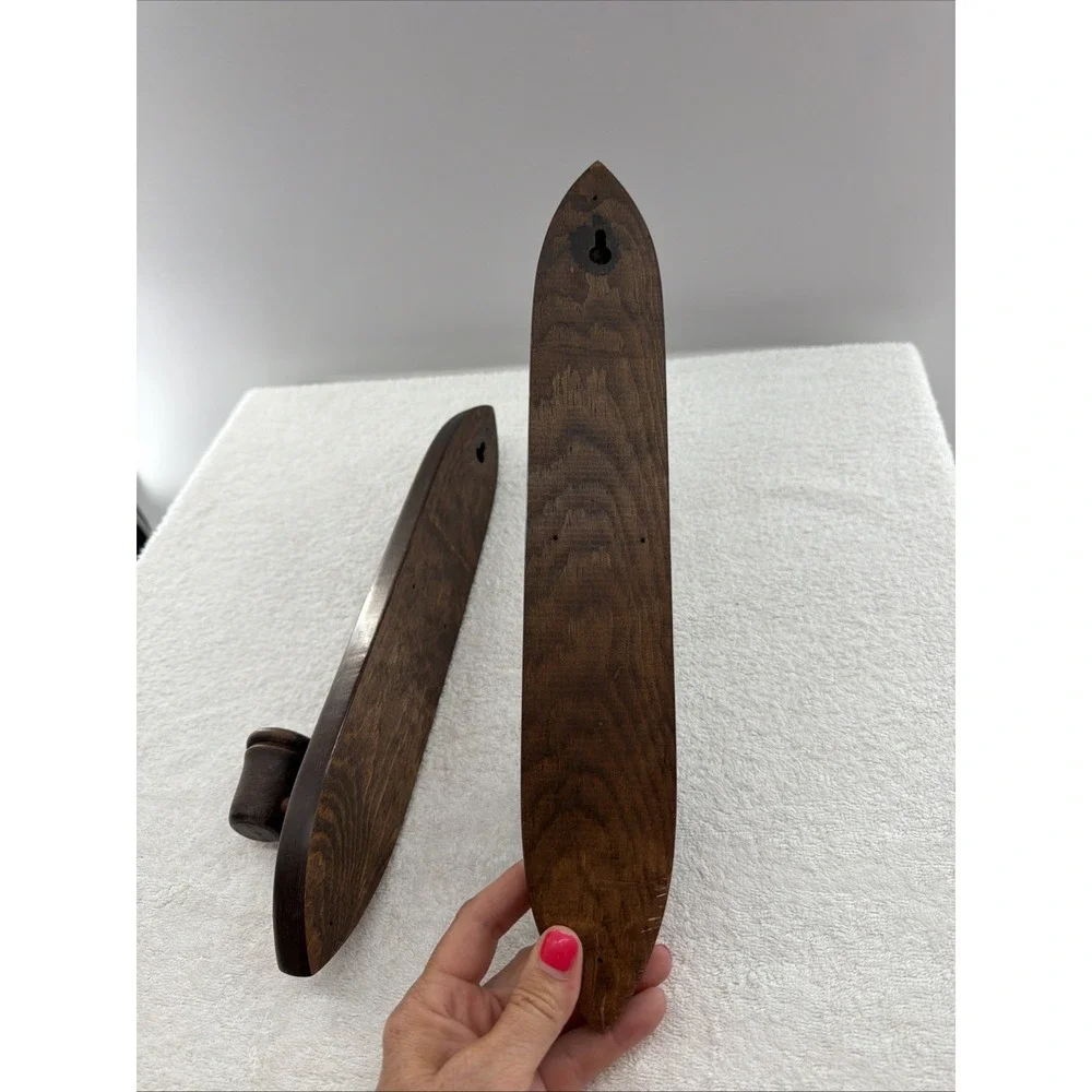 Vintage Wooden Wall Sconce Candle Holders 15